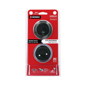 3 serratura chiave nera, punti chiave, HERMEX - Product Image 3