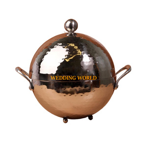 Calentador de Comida Metálico Decorativo para Bodas, Diseño Personalizado, Nuevo y Lujoso, Cazuela Redonda, Olla Caliente Metálica para Bodas - Product Image 6