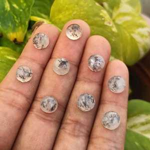 Opale de Dendrite naturelle de qualité 5mm 10mm 30mm toutes les pierres précieuses en vrac à dos plat calibrées pour la fabrication de bijoux de bague de collier faits à la main - Product Image 6