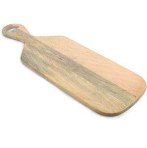 Vente en gros de forme ronde en bois naturel Cuisine adaptée aux produits Planche à découper en bois au design unique avec poignée en métal - Product Image 4