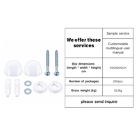 Kit de fixation pour cuvette de toilettes avec chevilles murales en plastique, capuchons de couverture blancs et vis métalliques pour l'installation d'articles sanitaires de salle de bain