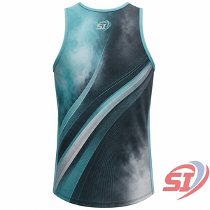 Camiseta de Running Personalizada de Secado Rápido, Transpirable y Ligera para Maratón, Color Aqua Smoke Splitstream - Product Image 2