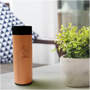 Bouteille d'eau thermique en bambou D11, gourde intelligente personnalisée avec gadgets sur mesure - Product Image 2