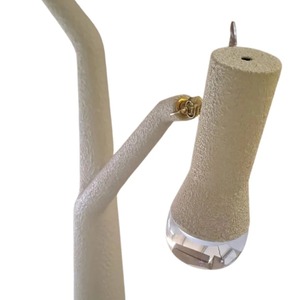 Lampadaire en tissu blanc en forme de champignon pour la décoration intérieure de salon de luxe moderne, élégant, support doré LED pour la maison et le bureau - Product Image 4