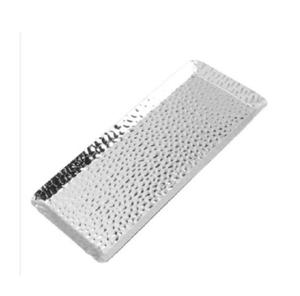 Bandeja de metal con acabado plateado Forma rectangular Diseño elegante Buena calidad Manija de dos lados para servir en hotel y restaurante - Product Image 3