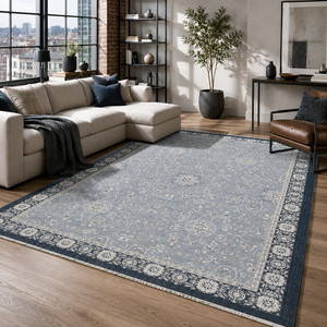 Tapis traditionnel lavable RW7043 Konya Navy de Rug Weavers, vente en gros, livraison directe, chenille lavable, 10 tailles - Product Image 3