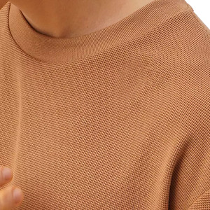T-shirt à manches courtes pour homme, personnalisé, tricoté, 100 % coton, respirant, anti-boulochage, séchage rapide, écologique, vierge, OEM - Product Image 4