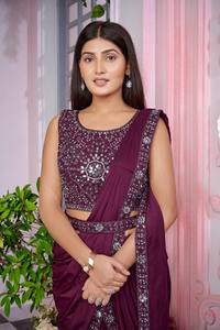 Colección Fancy Wear High on Demand Saree importado de moda con blusa con espejo Fabricante DE TRABAJO DE India - Product Image 6