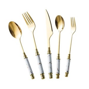 Ensemble de couverts de luxe en acier inoxydable poli or couverts élégants pour hôtels à manger ustensiles de cuisine outil cuillères de mariage - Product Image 1