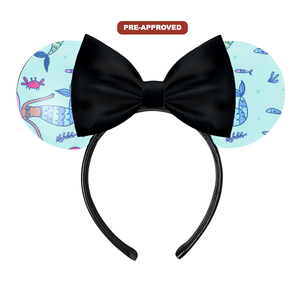 Diadema de vinilo negra personalizada con cola de sirena, pintable, para niños, regalo de moda para actividades creativas - Product Image 1