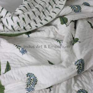 Manufacturer Handmade Cotton Hand Block Floral Printed Blanket Wholesale Cotton Blanket with Bedsheet - Product Image 4