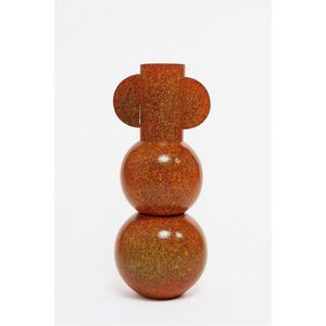 Vase en verre moderne à dégradé mat côtelé, vase trompette décoratif avec socle pour arrangements floraux de luxe dans le salon - Product Image 3