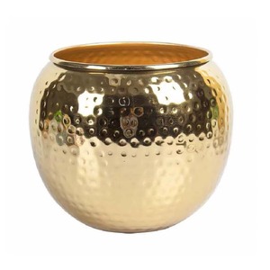 Vase design en aluminium doré Pot décoratif fait main de qualité supérieure pour la salle à manger, la chambre à coucher et les bureaux - Product Image 4