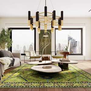 Olive Green Handmade Rug 8x10 9x12 Floral Muted Oushak 9x12 Luxury Modern for Living <b>Room</b> Area Rug for Bedroom Hall Kitchen rug - Product Image 4