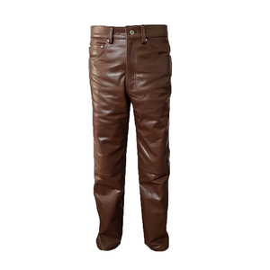 กางเกงผู้ชายหนังตรงสีทึบลำลองคุณภาพสูง, เสื้อผ้าแนวสตรีทผ้าเอวสูงแห้งเร็วระบายอากาศได้ดี - Product Image 1