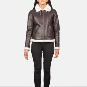 Veste en cuir d'agneau pour femme, coupe ajustée, respirante, imprimée, imperméable, personnalisée, fermeture éclair sur le devant, design haut de gamme, vente chaude - Product Image 1