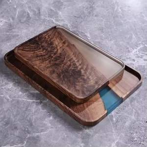 Plateau de service en bois naturel Décoration de cuisine de style campagnard Traditionnel et pour les fêtes - Product Image 3