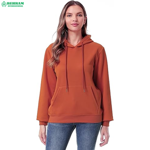 Sweat-shirts décontractés pour femmes, à capuche, en coton 100% respirant, anti-boulochage, avec logo personnalisé, coupe courte et régulière, tricotés - Product Image 6