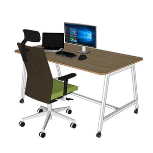 FOS 160x80cm Mobile <b>Desk</b> Simple Design Wooden <b>Computer</b>/Laptop Table with Iron Legs for Bedroom Hotel Use Model FOS005 System - Product Image 2