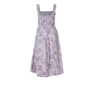 Women's XS Size Floral Cotton Midi <b>Dress</b> Strapless <b>Elastic</b> Waist Boho Style Breathable Crocheted <b>Dress</b> Cutout Decoration for Day - Product Image 3