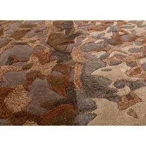 Alfombra de Lana y Viscosa Tejida a Mano en Rojo Anaranjado, Diseño Abstracto Rectangular a Rayas para Decoración de Sala de Estar -Tra-15185 - Product Image 3