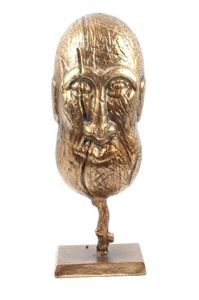 Noir doré Antique finition cadeau artisanat Logo imprimé sculpté modèle vente exclusive fonte d'aluminium main visage Sculpture personnalisée - Product Image 6