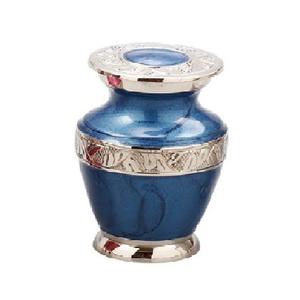 High Quality Brass Cremation <b>Keepsake</b> Urn With Engraving Band Pewter And Pink Enamel Finished <b>For</b> Human <b>Ashes</b>-Funeral Supply - Product Image 2