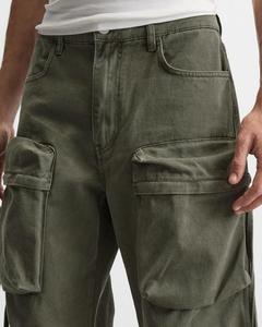 High Quality Custom <b>Men's</b> <b>Baggy</b> Jeans Solid Pattern Vintage Style Trousers with Drawstring Closure <b>Mens</b> Denim Pants Casual Style - Product Image 2