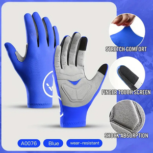 Guantes de ciclismo azules ligeros para hombre para deportes al aire libre antideslizante cuero transpirable fino y cómodo ciclismo y senderismo - Product Image 2