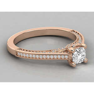 Bague solitaire en or 9 carats pour femmes, diamant cultivé en laboratoire, élégante et luxueuse - Product Image 1