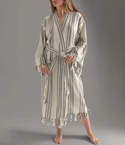 Kimono de rayas de algodón de primera calidad, albornoz Peshtemal, textil para el hogar de Turkiye - Product Image 3