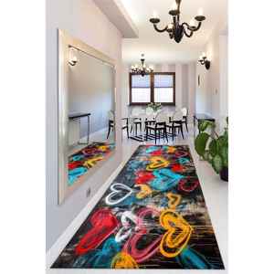 Tapis Graffiti Cœur Coloré, Tapis Pop Art Urbain, Tapis Style Art de Rue Vibrant, Tapis en Chenille - Product Image 2