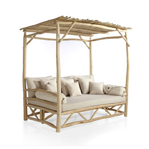 Teak Wood Day Bed Traditional Outdoor Furniture with Sun Lounger for Garden Patio Hotels Chaise Lounge Beach Pool - Beleny - Product Image 6