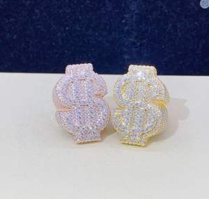 Bague lettre Hip Hop en argent sterling 925 pour homme Bagues de rappeur Moissanite Champion VVS personnalisées pour cadeaux - Product Image 5