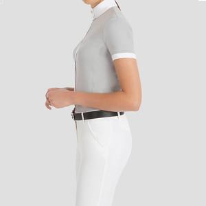 Camiseta de Equitación de Punto Sólido Vintage de Alta Calidad para Mujer, Transpirable, Cómoda, de Manga Corta - Product Image 5