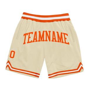 Industrie Direct Engro Sportswear Short de basket-ball rétro authentique confortable personnalisé orange-blanc - Product Image 1