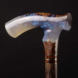 CON CÓMODO BASTÓN DE RESINA DE MADERA ANTIDESLIZANTE con mango fuerte de múltiples formas para rehabilitación de personas mayores - Product Image 2