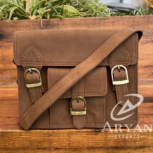 Nuevo bolso de hombro de cuero genuino de grano completo de alta calidad para hombre, bolso cruzado de cuero de vaca para mujer, bolsos de mensajero pequeños de negocios - Product Image 1