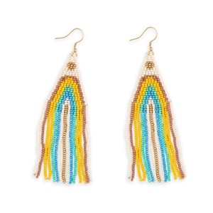 Boucles d'oreilles pendantes en perles de rocaille de qualité supérieure, bijoux modernes, cadeau, perles de rocaille ethniques, boucles d'oreilles pendantes faites à la main, accessoires colorés - Product Image 3