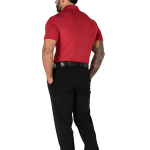 Chemises polo pour hommes Logo personnalisé conçu par OEM, 88% polyester, 12 élasthanne, sérigraphie extensible dans les 4 sens Chemises polo pour hommes de grande taille - Product Image 4