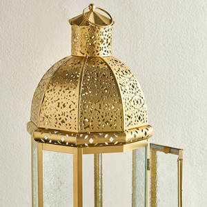 2026 última venta caliente oro marroquí Floral cristal linterna Mesa portavelas Ramadán lámparas decorativas de Metal - Product Image 4