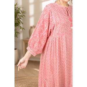 Abito Midi Elegante <span class=keywords><strong>da</strong></span> <span class=keywords><strong>Donna</strong></span> Gulistaan Roshanara con Stampa Pesca, Trasparente, per Uso Quotidiano - Product Image 2