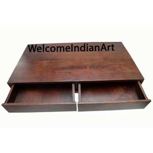 Modelo indio 1 Mesa de madera con almacenamiento hecho a mano en madera - Product Image 5