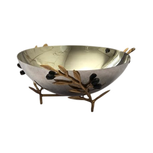 Cuenco de metal plateado hecho a mano con diseño de hoja Botánica para servir frutas secas y aperitivos acento de decoración del hogar - Product Image 5