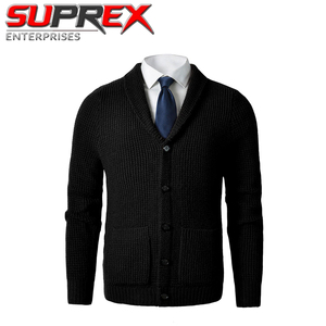 Mens Premium V-neck Heavy Cable Knit Single Breasted Wool/Viscose Button-Up Winter <b>Cardigan</b> <b>Sweater</b> Jacket Front Pocket Warm - Product Image 2