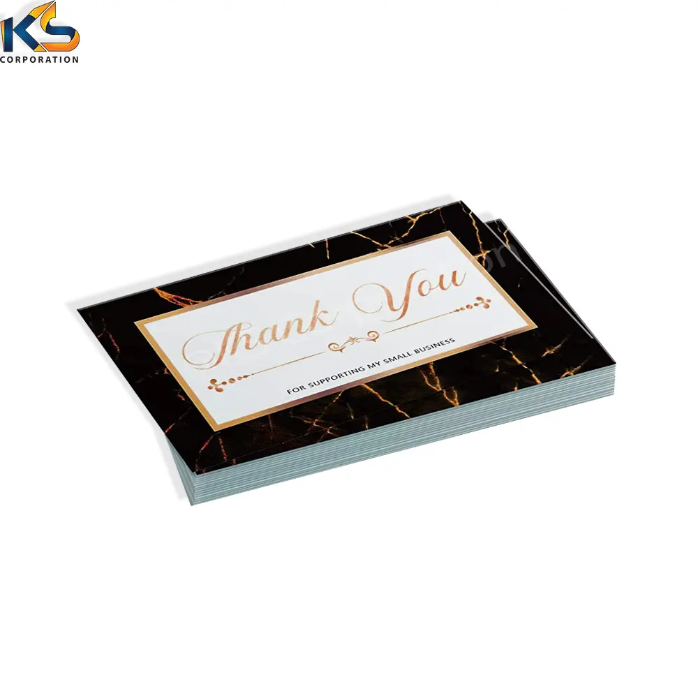 사용자 정의 감사 카드 로고 두꺼운 종이로 인쇄 감사 카드 봉투로 인사말 카드 인쇄