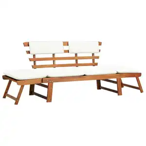 Garden Patio Folding Bench Outdoor Furniture made from Teak Wood with Chusion Comfort Materials Wholesale