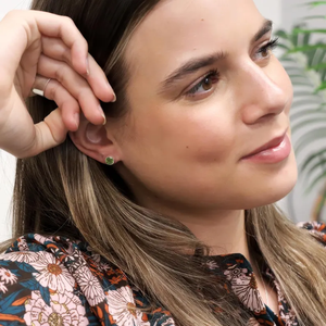 Beautiful Gold Plated <b>Sterling</b> <b>Silver</b> <b>Stud</b> <b>Earrings</b> Natural Peridot (Garnet Aquamarine) Trendy Wedding Gift Jewelry for Parties - Product Image 3