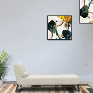 Chaise longue contemporaine en tissu RHS dans une application de salon crème ivoire - Product Image 1