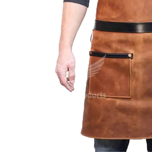 Tablier à bavette sans manches de haute qualité dernière mode en cuir véritable taux d'usine conception personnalisée vente chaude Logo privé nouveauté - Product Image 4